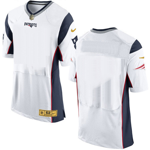 Nike Patriots Blank White Gold Elite Jersey