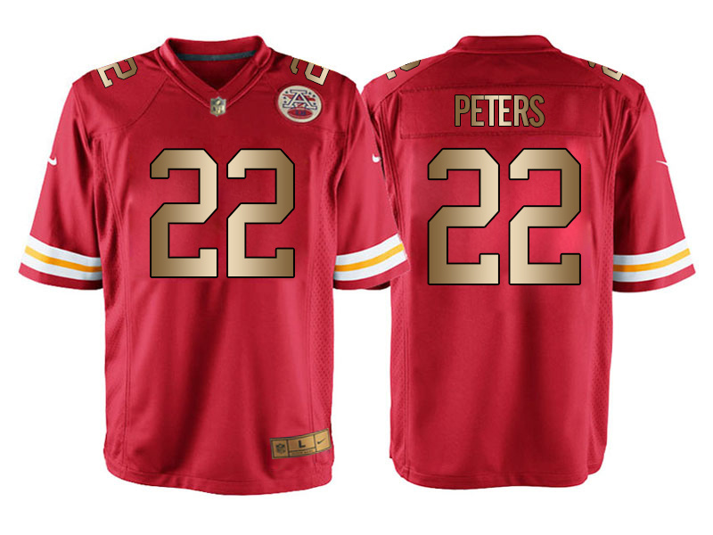Nike Chiefs 22 Marcus Peters Red Gold Elite Jersey - Click Image to Close