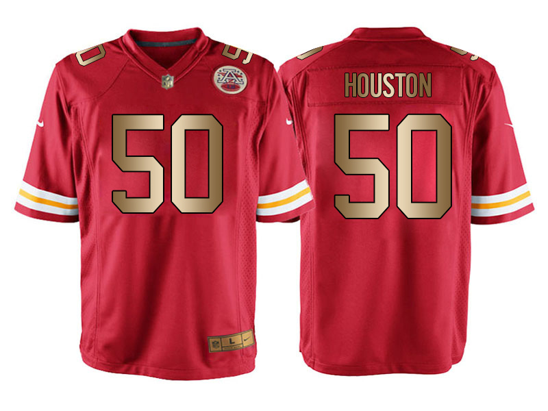 Nike Chiefs 50 Justin Houston Red Gold Elite Jersey