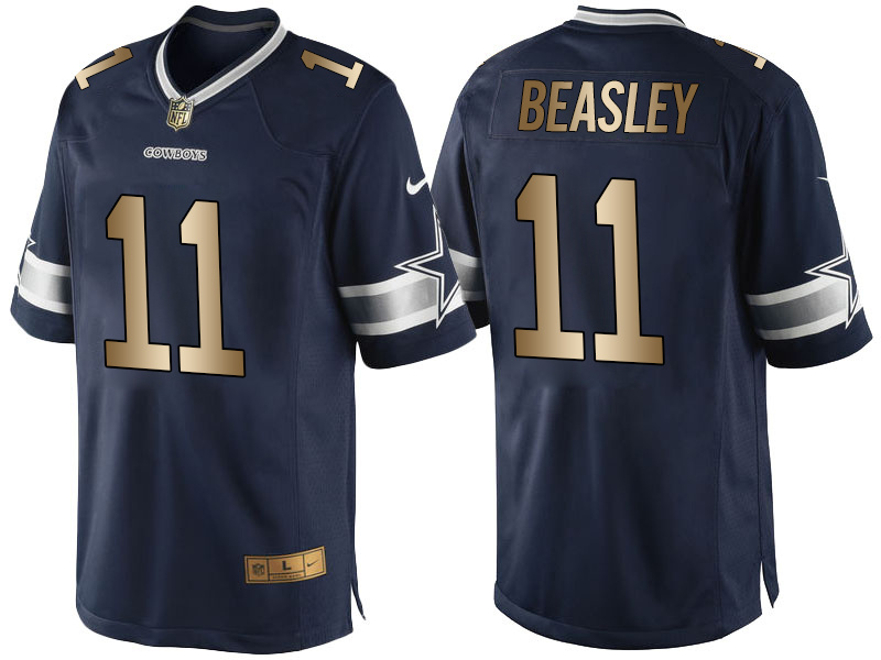 Nike Cowboys 11 Cole Beasley Navy Gold Elite Jersey