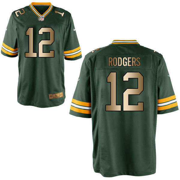 Nike Packers 12 Aaron Rodgers Green Gold Elite Jersey