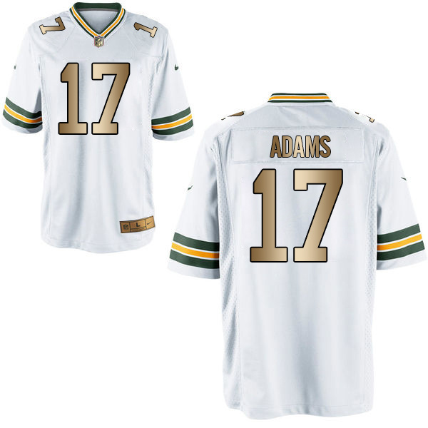 Nike Packers 17 Davante Adams White Gold Elite Jersey - Click Image to Close