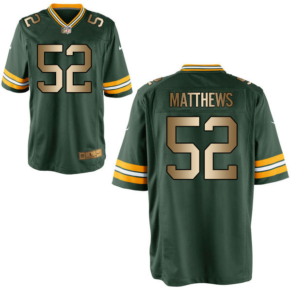 Nike Packers 52 Clay Matthews Green Gold Elite Jersey