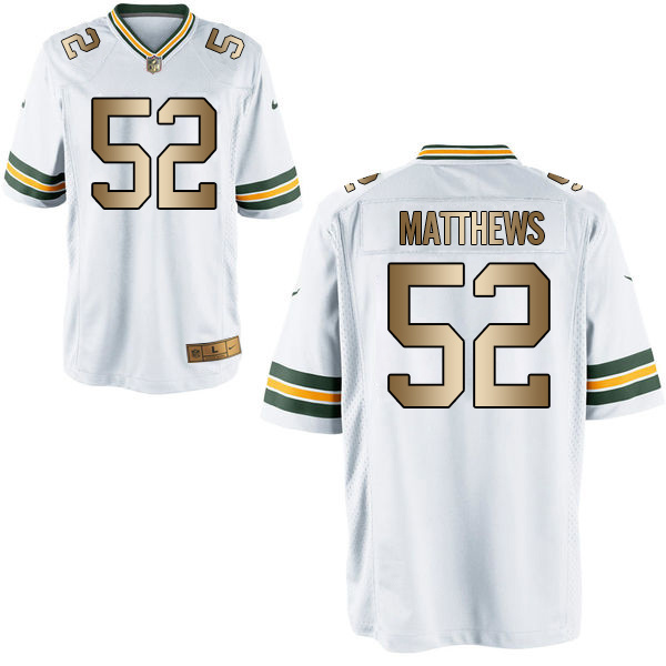 Nike Packers 52 Clay Matthews White Gold Elite Jersey