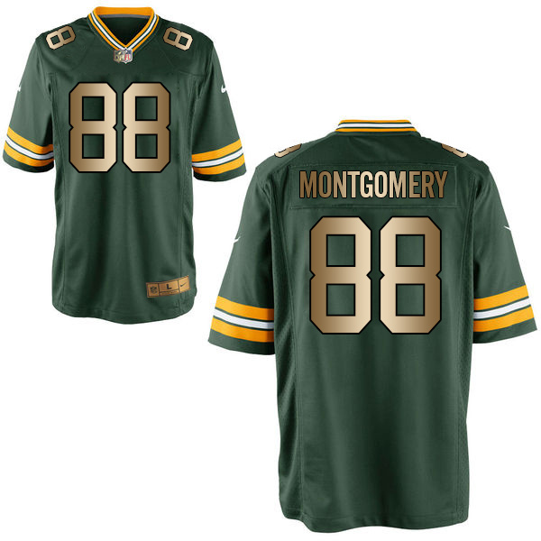 Nike Packers 88 Michael Montgomery Green Gold Elite Jersey - Click Image to Close