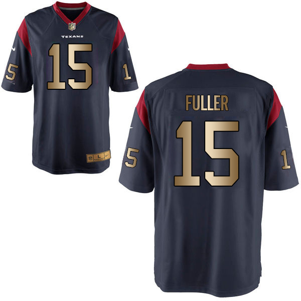 Nike Texans 15 Will Fuller Navy Gold Elite Jersey