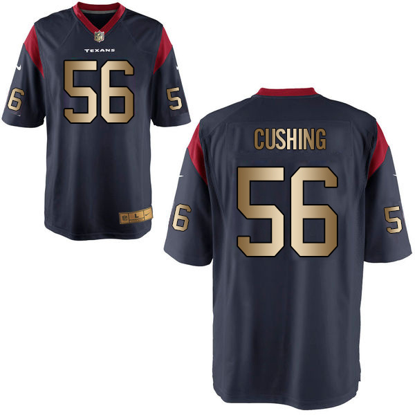 Nike Texans 56 Brian Cushing Navy Gold Elite Jersey - Click Image to Close