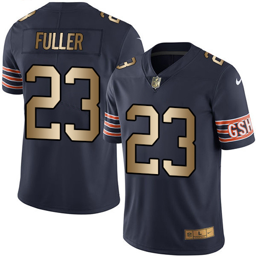 Nike Bears 23 Kyle Fuller Navy Gold Youth Color Rush Limited Jersey