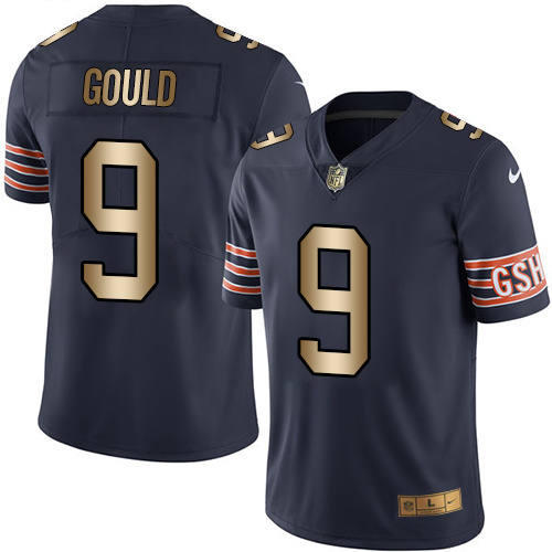 Nike Bears 9 Robbie Gould Navy Gold Youth Color Rush Limited Jersey - Click Image to Close