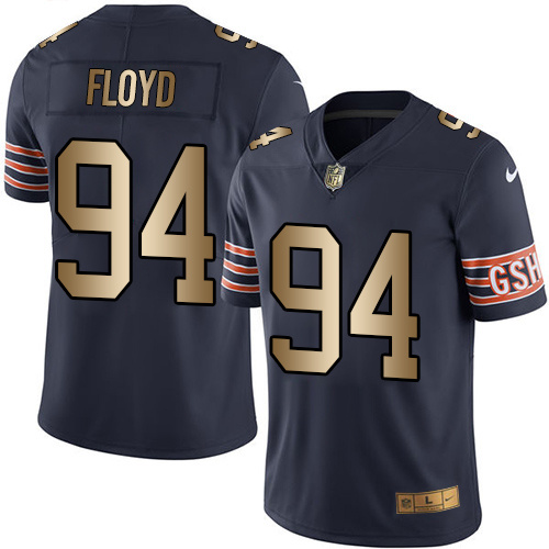 Nike Bears 94 Leonard Floyd Navy Gold Youth Color Rush Limited Jersey - Click Image to Close