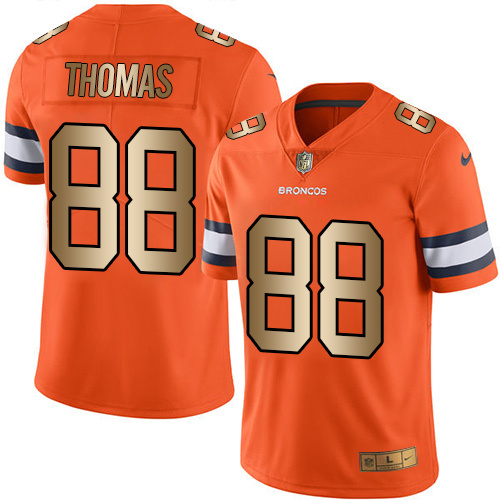 Nike Broncos 88 Demaryius Thomas Orange Gold Youth Color Rush Limited Jersey