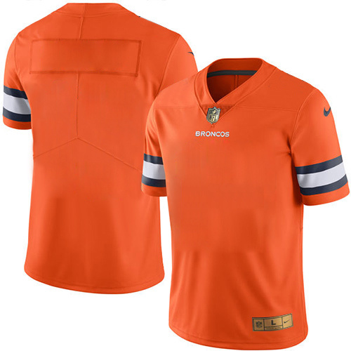 Nike Broncos Blank Orange Gold Youth Color Rush Limited Jersey - Click Image to Close