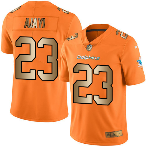 Nike Dolphins 23 Jay Ajayi Orange Gold Youth Color Rush Limited Jersey