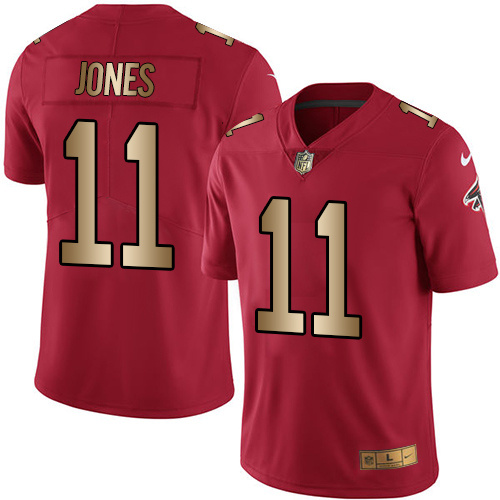 Nike Falcons 11 Julio Jones Red Gold Youth Color Rush Limited Jersey - Click Image to Close
