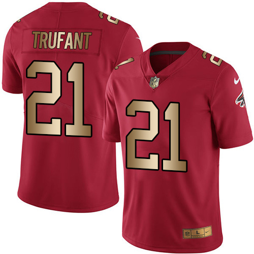 Nike Falcons 21 Desmond Trufant Red Gold Youth Color Rush Limited Jersey