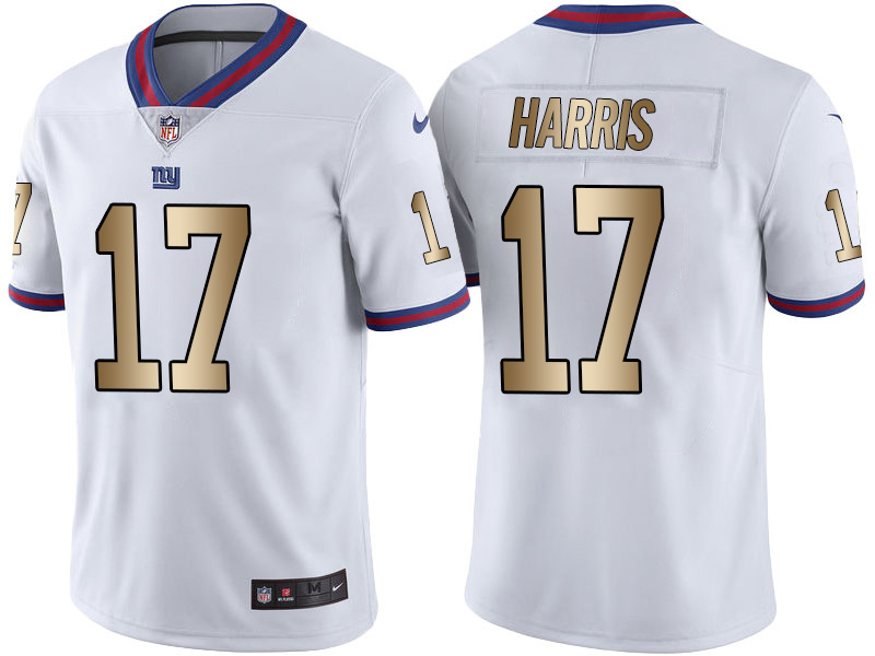 Nike Giants 17 Dwayne Harris White Gold Youth Color Rush Limited Jersey - Click Image to Close