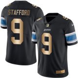 Nike Lions 9 Matthew Stafford Black Gold Color Rush Limited Jersey