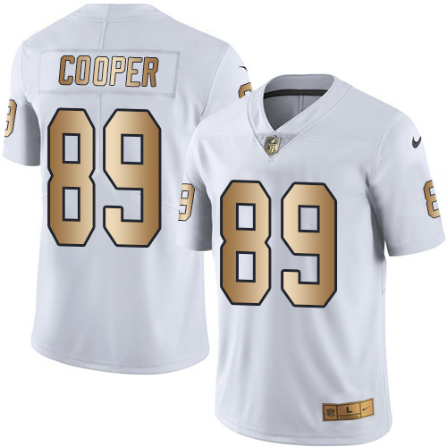 Nike Raiders 89 Amari Cooper White Gold Color Rush Limited Jersey