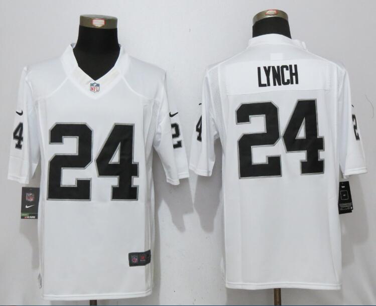 Nike Raiders 24 Marshawn Lynch White Limited Jersey