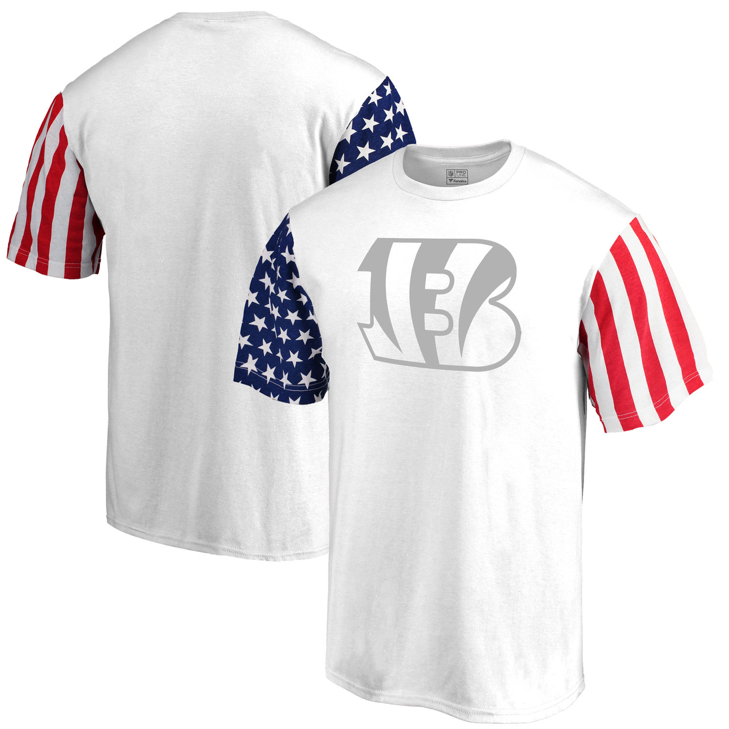 Men's Cincinnati Bengals NFL Pro Line by Fanatics Branded White Stars & Stripes T-Shirt