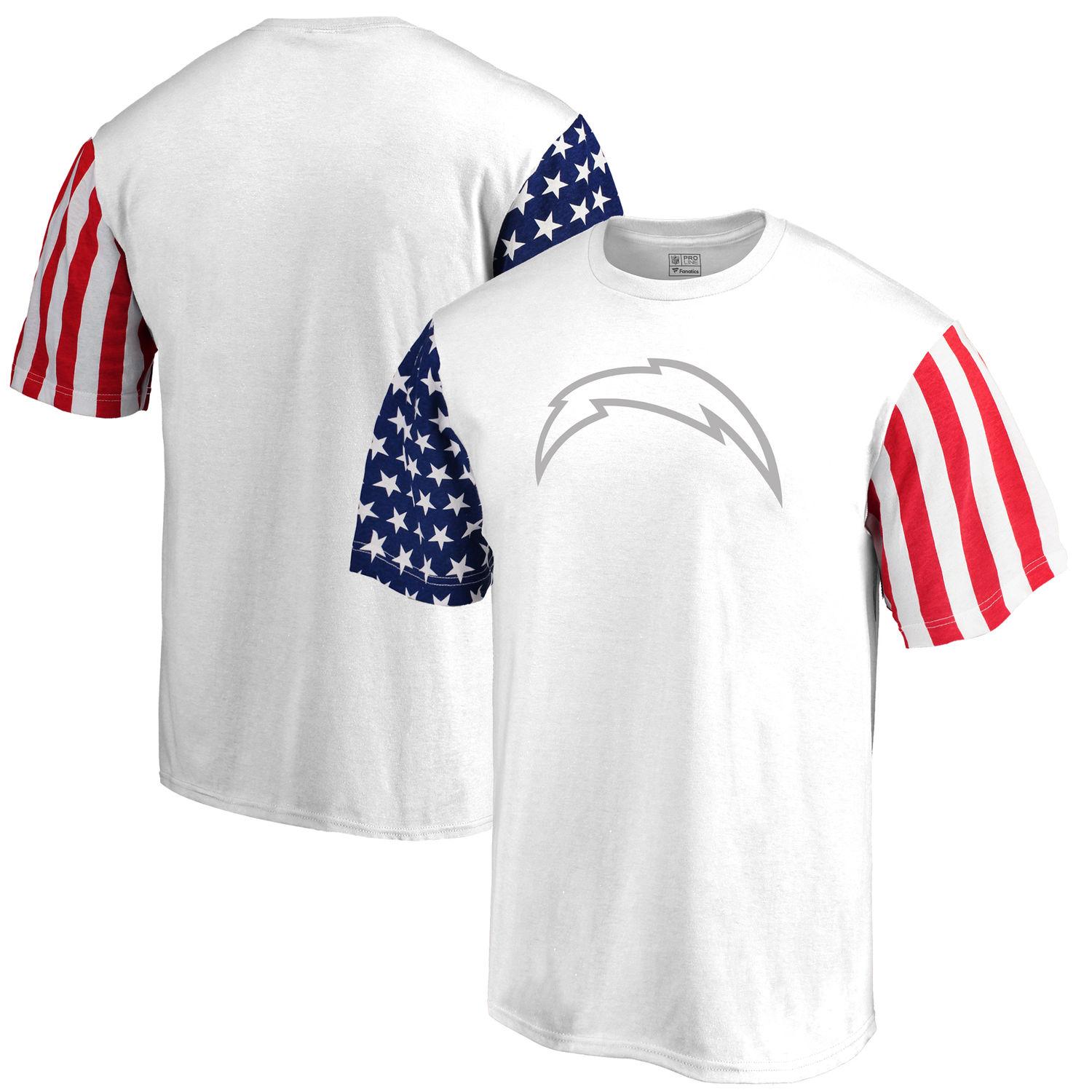 Men's Los Angeles Chargers NFL Pro Line by Fanatics Branded White Stars & Stripes T-Shirt
