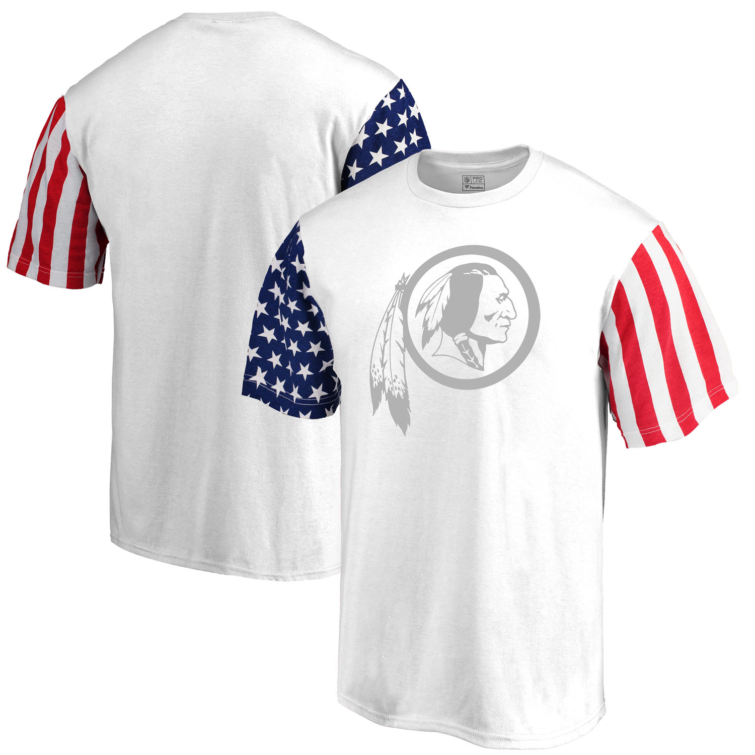 Men's Washington Redskins NFL Pro Line by Fanatics Branded White Stars & Stripes T-Shirt