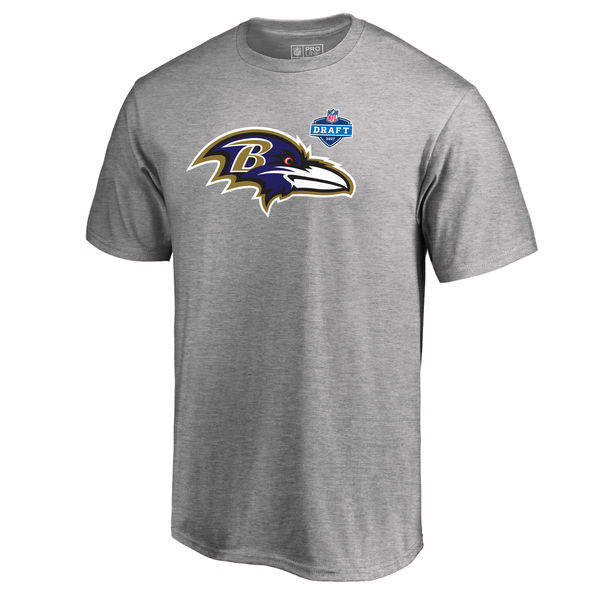Men's Baltimore Ravens Pro Line by Fanatics Branded Heather Gray 2017 NFL Draft Athletic Heather T-Shirt - Click Image to Close