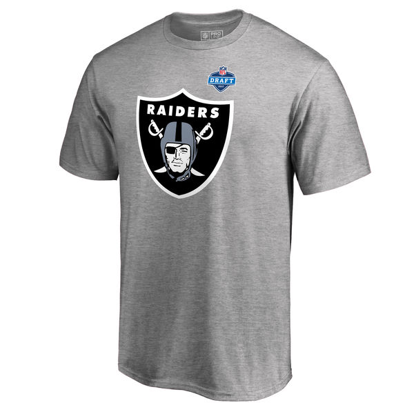 Men's Oakland Raiders Pro Line by Fanatics Branded Heather Gray 2017 NFL Draft Athletic Heather T-Shirt - Click Image to Close