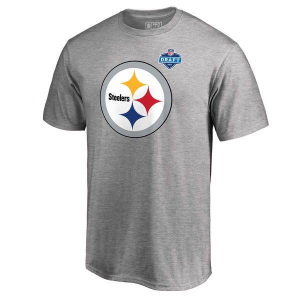 Men's Pittsburgh Steelers Pro Line by Fanatics Branded Heather Gray 2017 NFL Draft Athletic Heather T-Shirt Men's Pittsburgh Steelers Pro Line by Fanatics Branded Heather Gray 2017 NFL Draft Athletic Heather T-Shirt