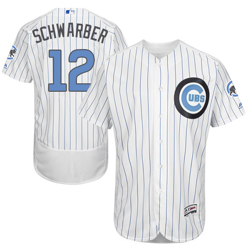 Cubs 12 Kyle Schwarber White Father's Day Flexbase Jersey
