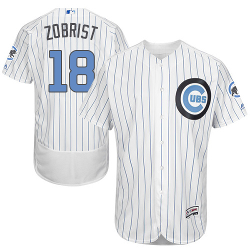 Cubs 18 Ben Zobrist White Father's Day Flexbase Jersey