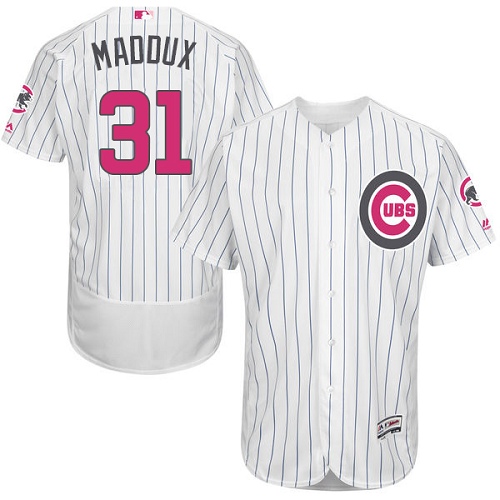 Cubs 31 Greg Maddux White Mother's Day Flexbase Jersey