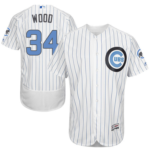 Cubs 34 Kerry Wood White Father's Day Flexbase Jersey