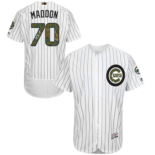 Cubs 70 Joe Maddon White 2016 Memorial Day Flexbase Jersey