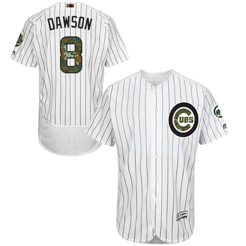 Cubs 8 Andre Dawson White 2016 Memorial Day Flexbase Jersey