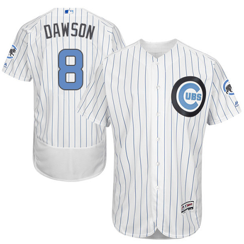 Cubs 8 Andre Dawson White Father's Day Flexbase Jersey