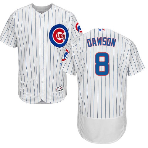 Cubs 8 Andre Dawson White Flexbase Jersey