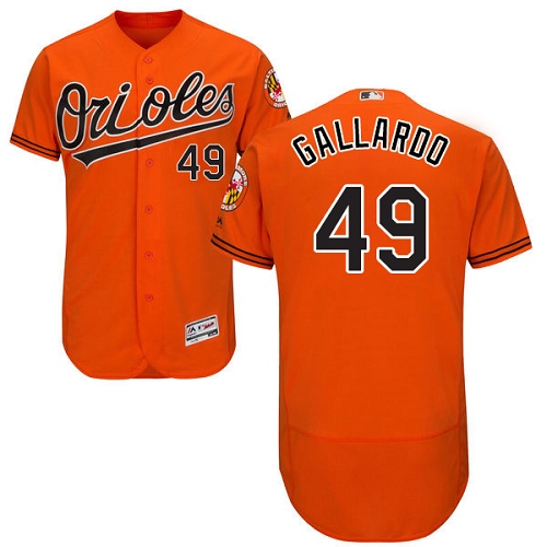 Orioles 49 Yovani Gallardo Orange Flexbase Jersey