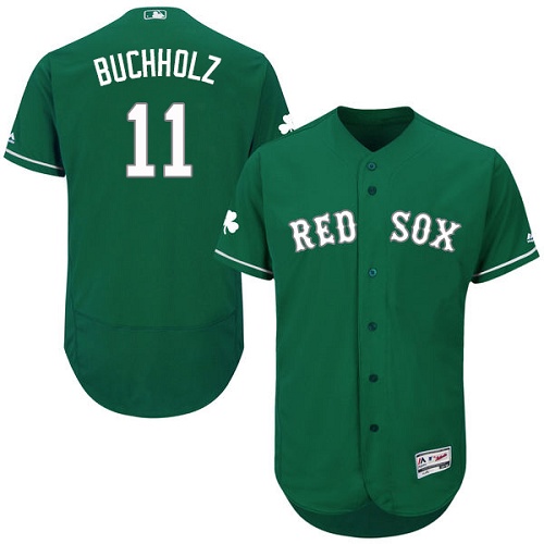 Red Sox 11 Clay Buchholz Green Celtic Flexbase Jersey