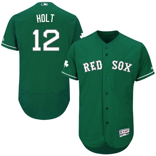 Red Sox 12 Brock Holt Green Celtic Flexbase Jersey