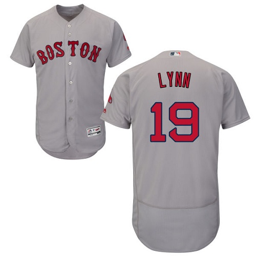 Red Sox 19 Fred Lynn Gray Flexbase Jersey