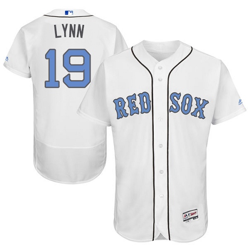 Red Sox 19 Fred Lynn White Father's Day Flexbase Jersey