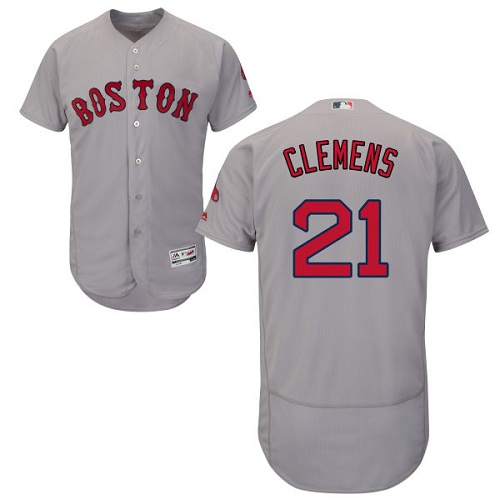 Red Sox 21 Roger Clemens Gray Flexbase Jersey