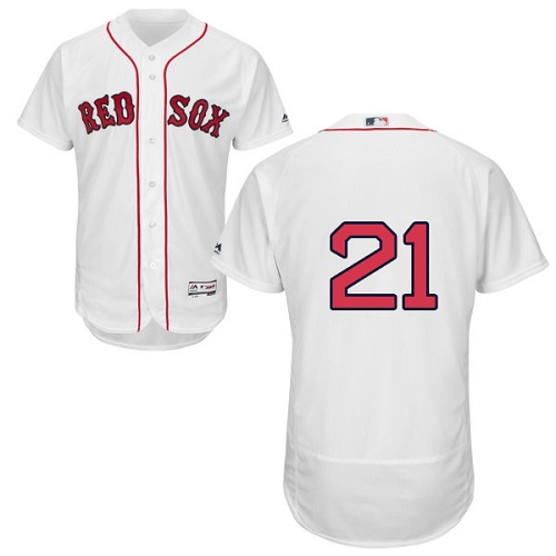 Red Sox 21 Roger Clemens White Flexbase Jersey