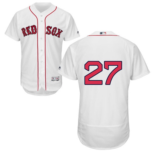 Red Sox 27 Carlton Fisk White Flexbase Jersey