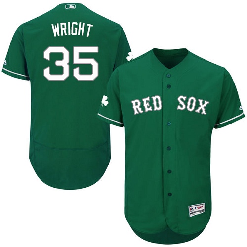Red Sox 35 Steven Wright Green Celtic Flexbase Jersey