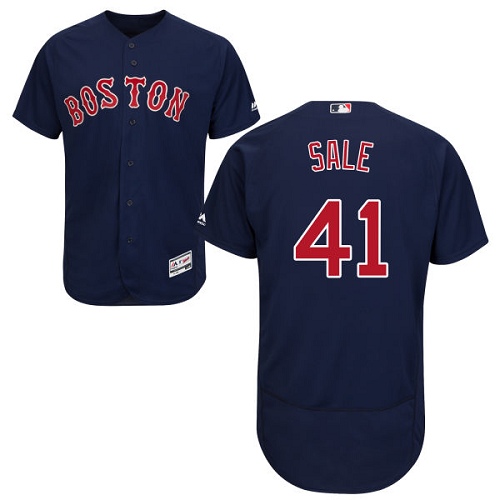 Red Sox 41 Chris Sale Navy Flexbase Jersey - Click Image to Close