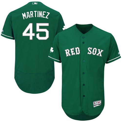 Red Sox 45 Pedro Martinez Green Celtic Flexbase Jersey