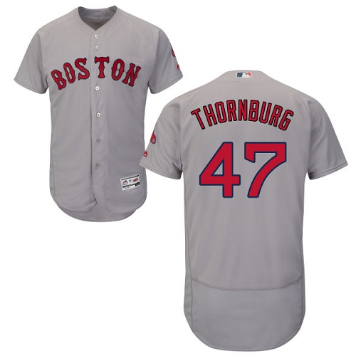 Red Sox 47 Tyler Thornburg Gray Flexbase Jersey - Click Image to Close