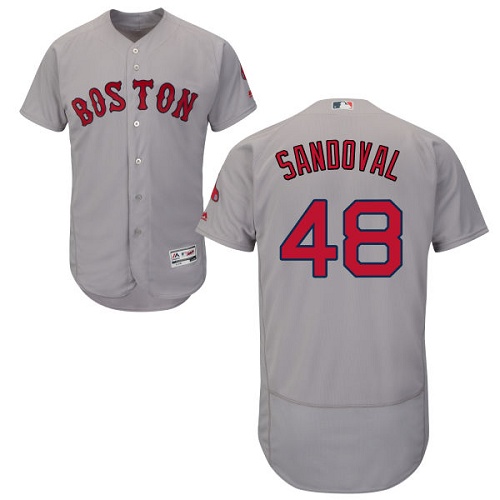 Red Sox 48 Pablo Sandoval Gray Flexbase Jersey - Click Image to Close